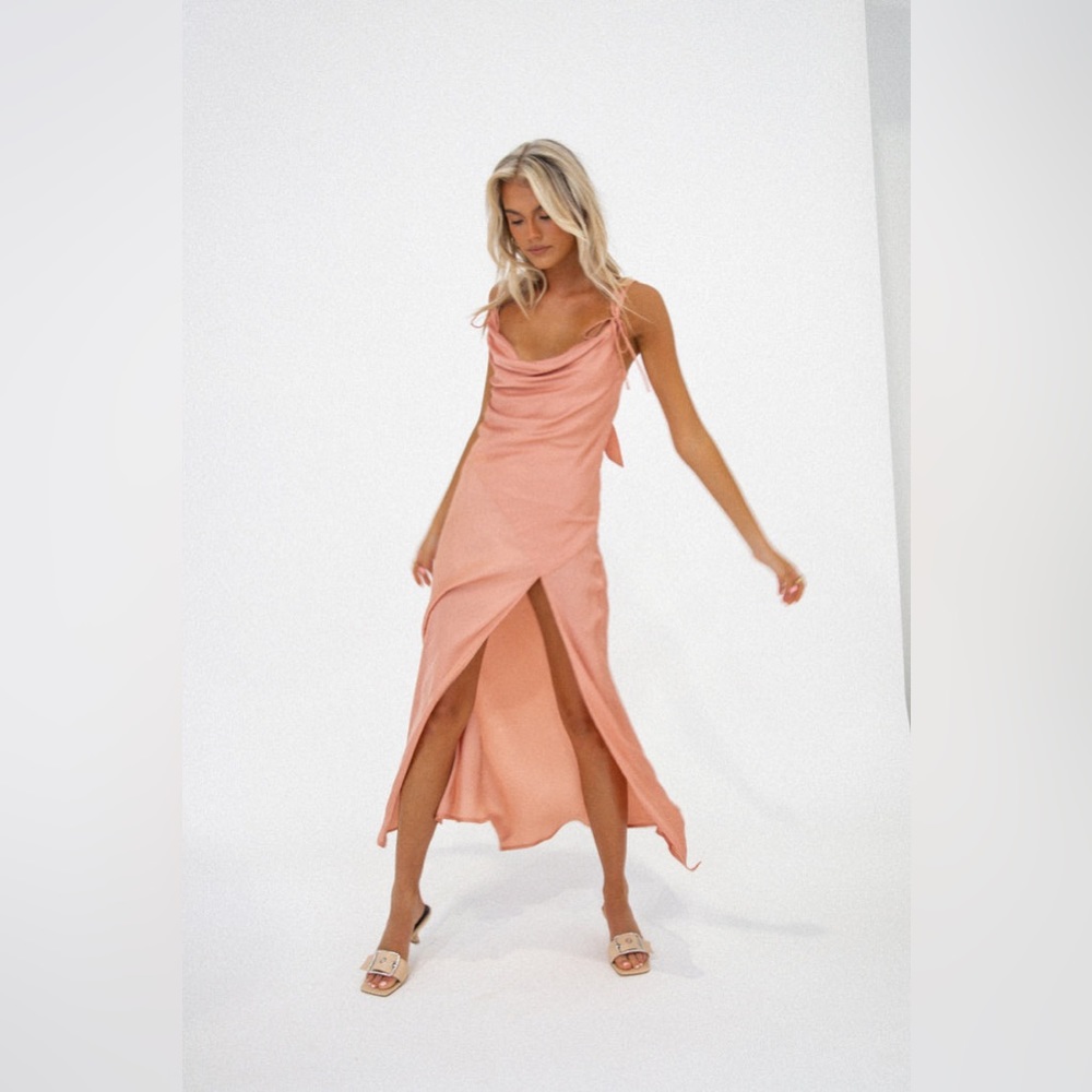 VRG GRL The It Girl Bias Cut Maxi Dress // Blush